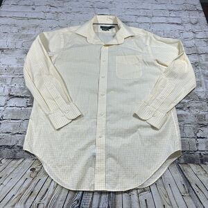 Lauren Ralph Lauren Shirt Mens 16 32/33‎ Yellow Plaid Long Sleeve Button-up Work